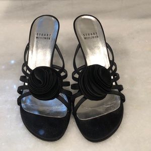 Stuart Weitzman Black satin dressy shoes